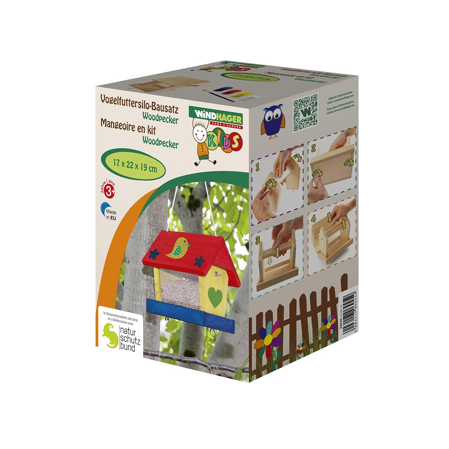 Vogelhaus Bausatz, inklusive Farben und Pinsel, zum einfachen Selberbauen und Bemalen