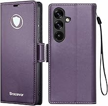 Bracevor Deluxe Leather Flip Cover case for Samsung Galaxy A56 : Purple | Full Camera Cover | RFID Blocking Wallet Pockets | 360 Degree Protection
