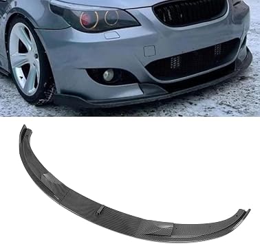 Fabater Front Bumper Lip Spoiler, Sporty Style Front Bumper Lip Chin Spoiler, Car Spoiler Splitter Diffuser Protector for E60 E61 M5 20052010 Carbon Fiber Style
