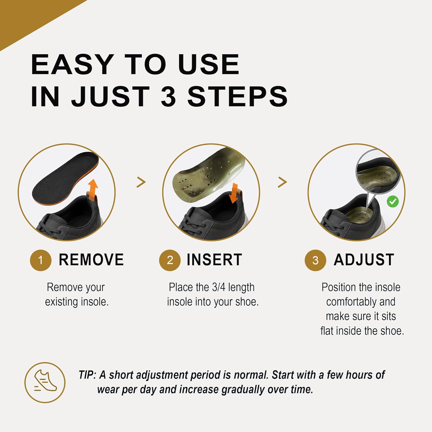 Heavy Duty Arch Support Insoles, Relieve Flat Foot, High Arch, Foot Pain, Arch Supports Inserts, Plantar Fasciitis, Flat Feet Insoles for Men Women (Men 's 6 1/2-7 1/2 | Women 's 8-9)