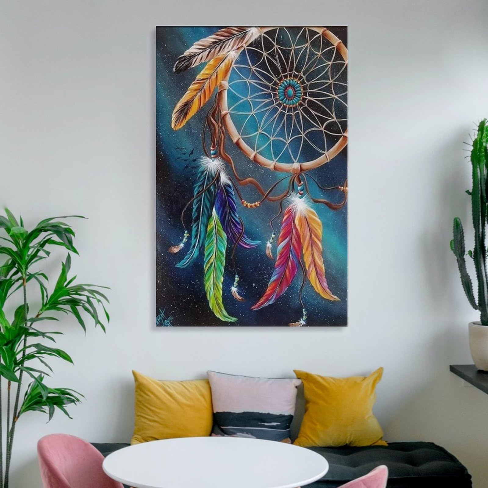 Leinwand-Kunst, Traumfänger, Heimdekoration, Gemälde für Zuhause, Schlafzimmer, Rahmen, 30,5 x 45,7 cm
