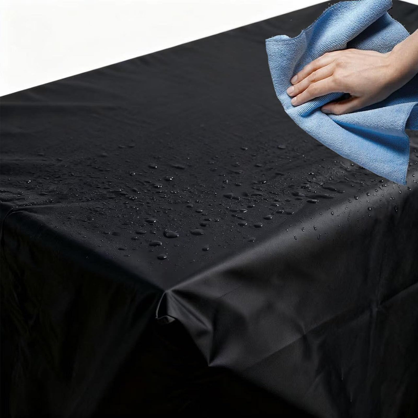 Gartentisch Schutzhülle 300x280x75cm Abdeckung für Gartenmöbel mit Wasserdicht Winddicht Anti UV mit 600D Oxford für Gartentisch Gewebe Schwarz Abdeckplane Gartenmöbel Schutzhülle