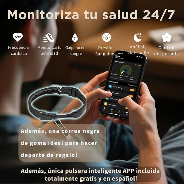 smartia – Pulsera Inteligente Ultrafina, Smart Band con Bluetooth Modelo 2026, Pulsera tracker de actividad y sueño, Seguimiento integral de tu salud, Band con pantalla táctil - 3