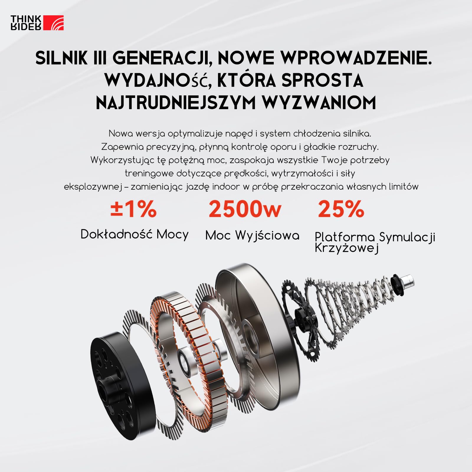 ThinkRider XXPRO trenażer rowerowy do realistycznego treningu w pomieszczeniach i dokładnych danych z pomocą aplikacji