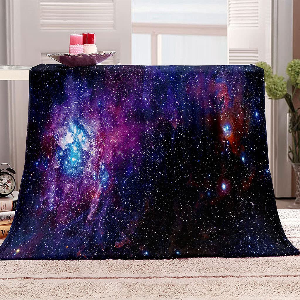 Manta De Franela De Microfibra 150X200Cm Manta De Felpa Suave para Sofá Cama 3D Paisaje Estrellado Colorido Impresión Patrón Manta Polar Invierno Gruesa Y Esponjosa Caliente Transpirable