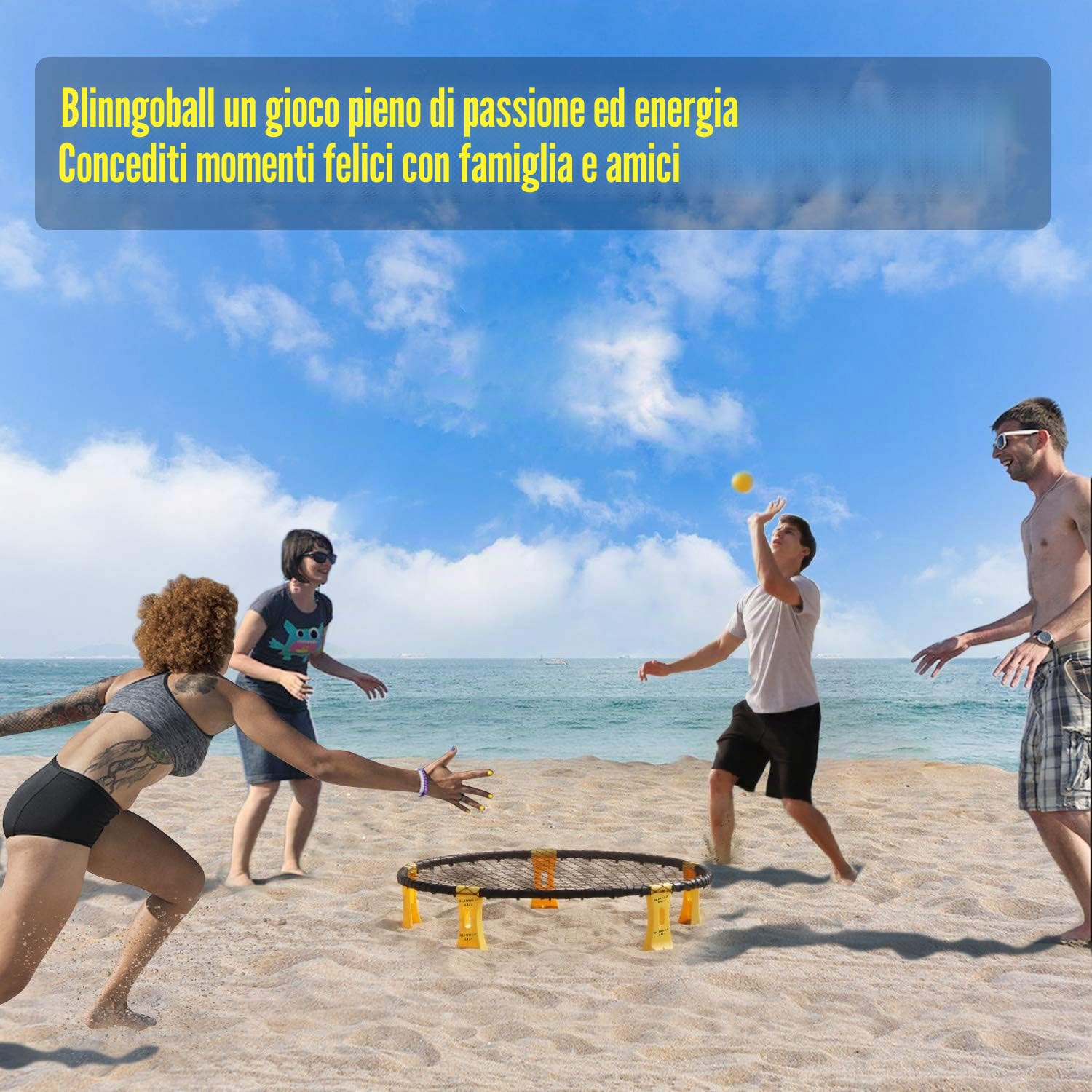 Il set include palle, reti, borsa, pompa a sfera e regole – Adatto per giocare in spiaggia, prato, cortile e parco