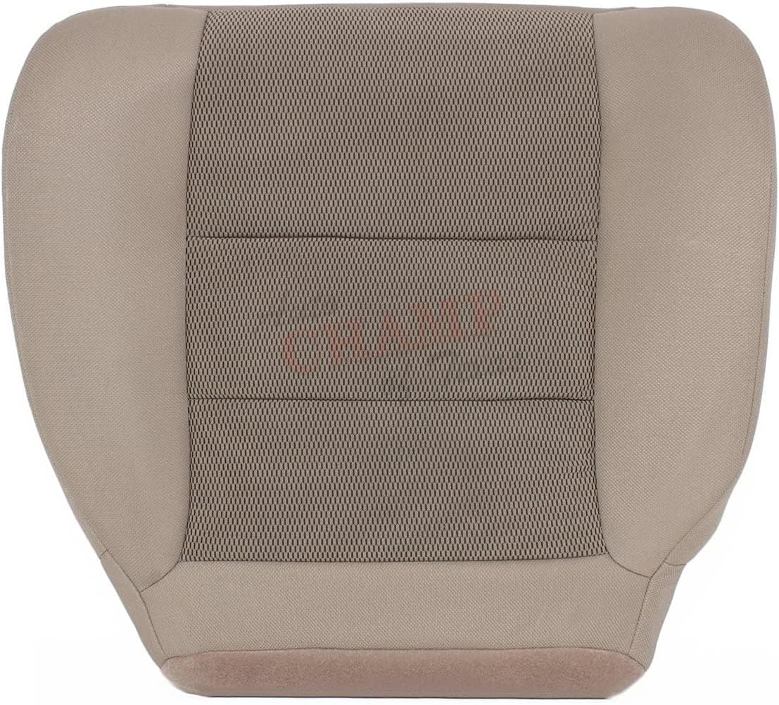 Driver-Side Bottom Cloth Seat Cover Compatible with 2003-2007 Ford Super Duty F-250, F-350 XLT X-Cab, Quad-Cab - Medium Pebble Tan