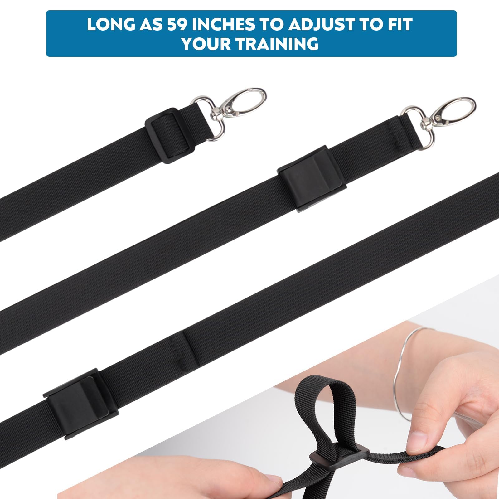 Hikeen Swimming Parachute Resistance Set Training Equipment with 3 Parachute & Adjustable Length Swim Belts for Adults