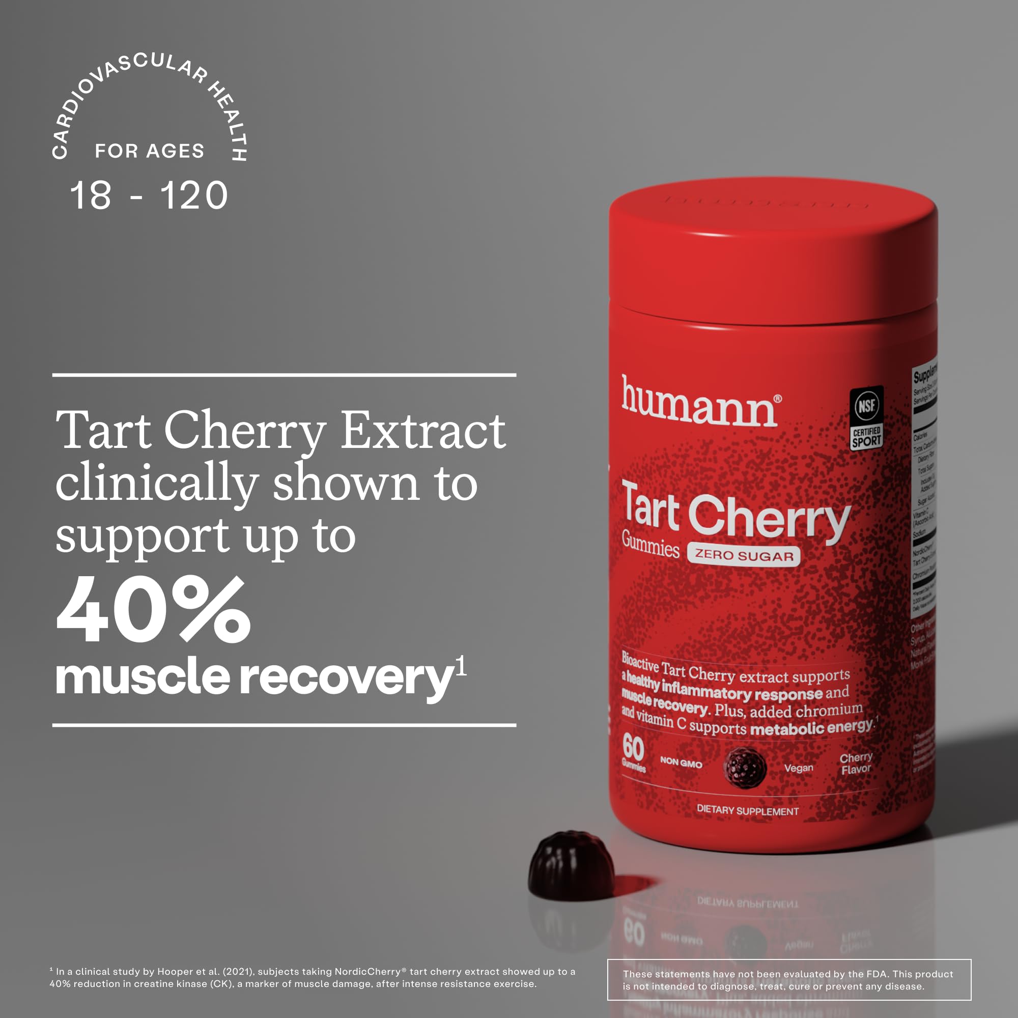 Humann Tart Cherry Gummies + Chromium, Vitamin C, Zero Sugar, 60 ct — Amazon image 5