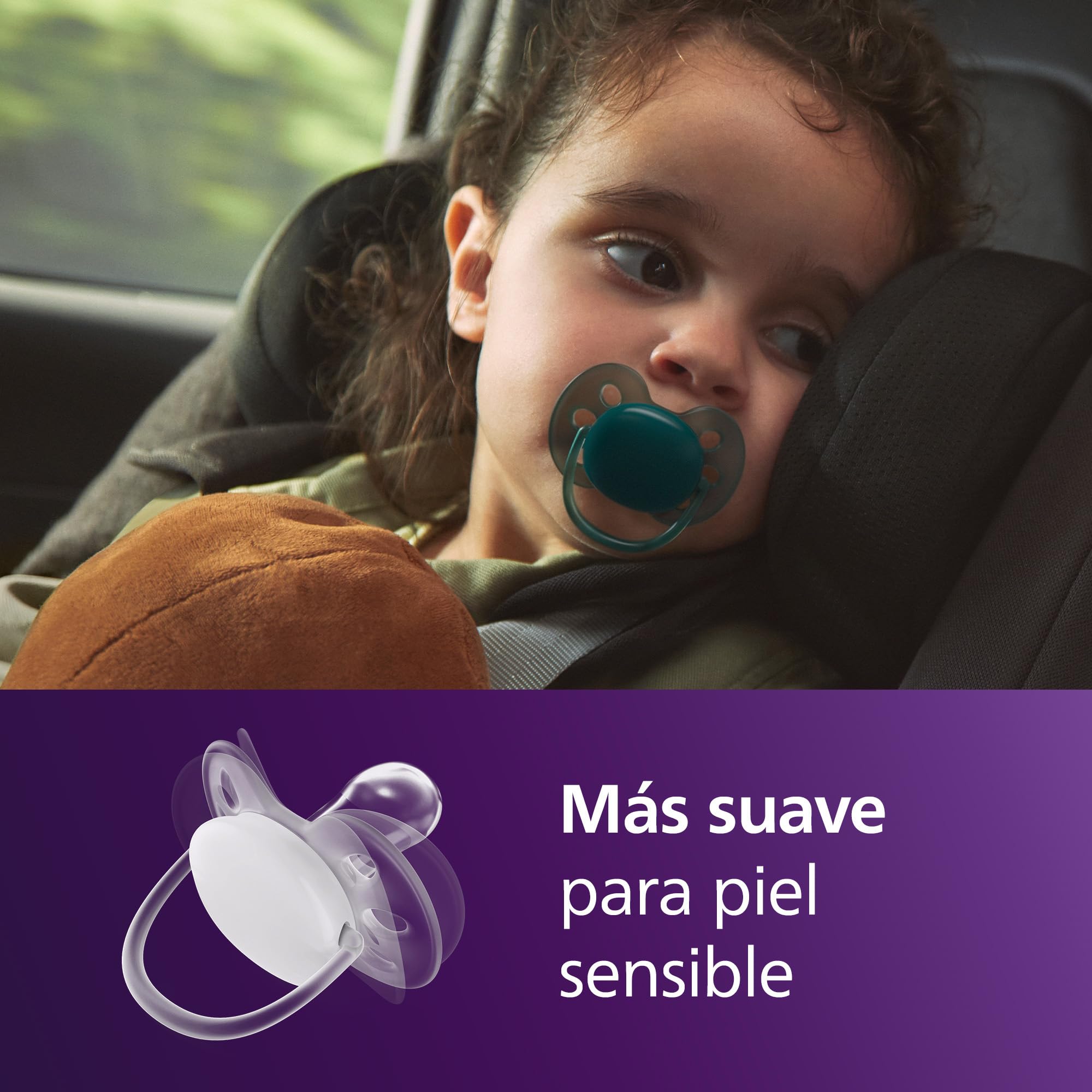Philips Avent chupetes ultra soft: diseño anatómico, para bebés a partir de 18 meses, escudo flexible, tetina simétrica extrafirme de silicona, sin BPA, con 2 fundas, paquete de 4, SCF093/08