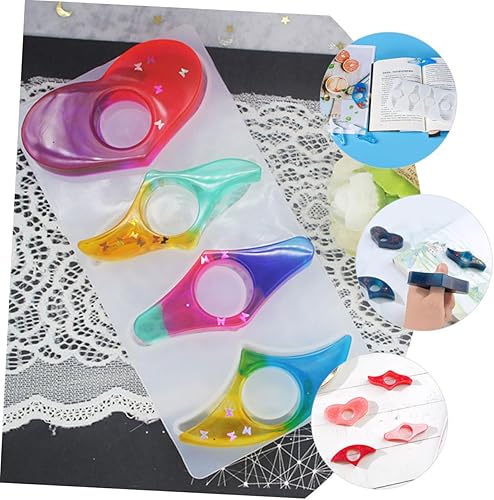 Miniatura 5 de EXCEART Molde de marcador de silicona para marcapáginas, molde de marcador de epoxi, soporte para libro de pulgar, molde de resina epoxi, molde de