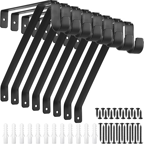 Sumind Soporte ajustable para barra de armario, 8 piezas, soporte de pared y soporte de barra, soportes de estante ajustables resistentes para