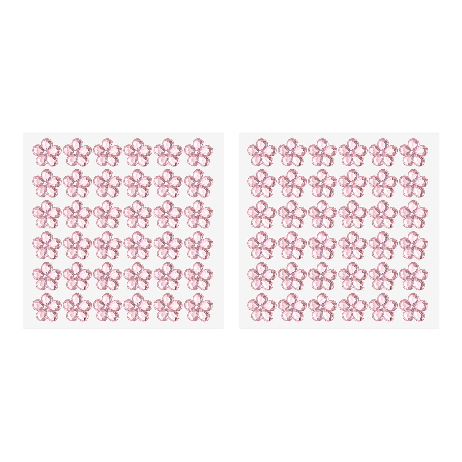 72 Pcs Plum Blossom Rhinestone Stickers, Self-Adhesive Face Gems for Women Makeup, Crystal Nail Art Jewels, Eye & Hair Glitter Decals for DIY Crafts, Pink, 10mm-image-4