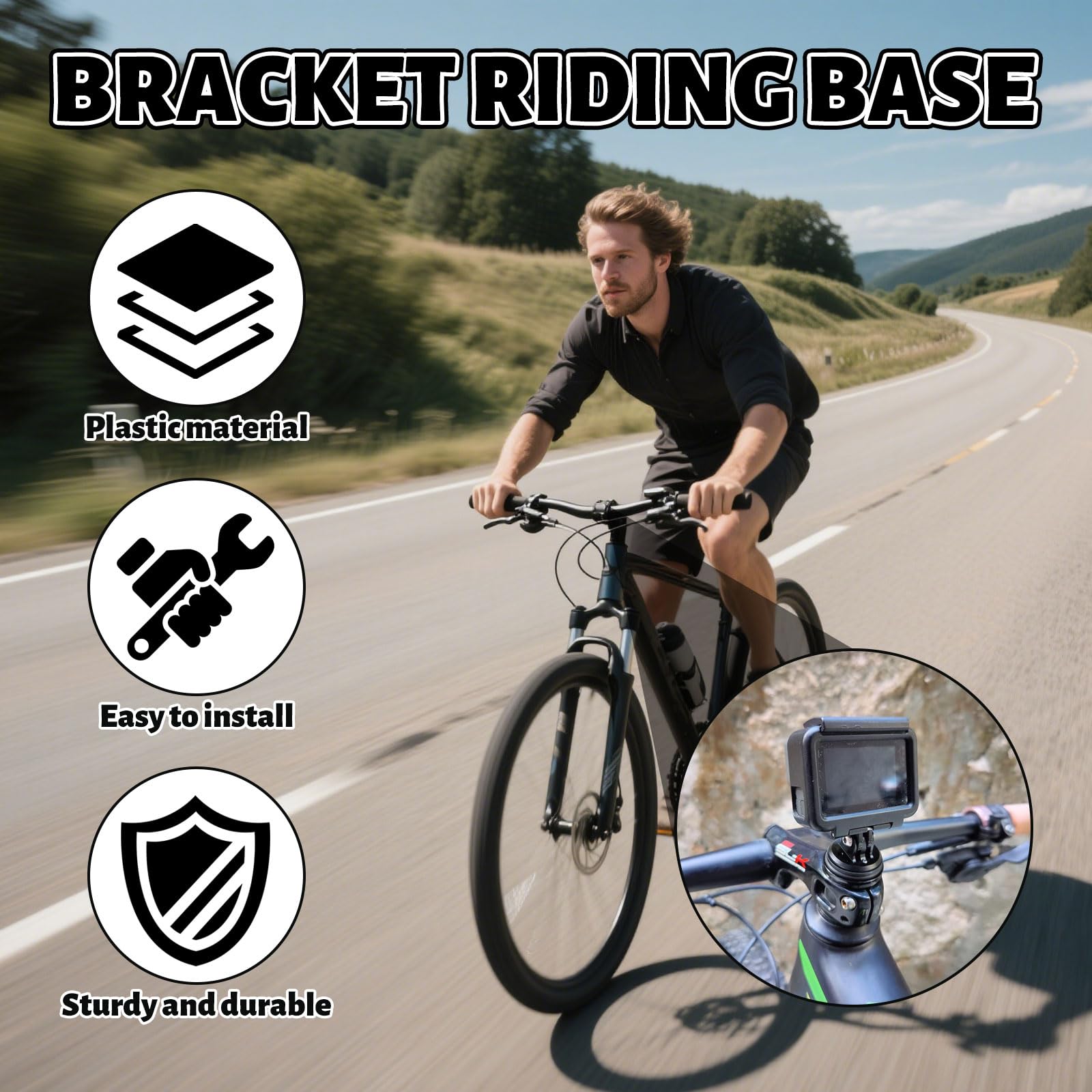 Pour Cyclisme Vélo Guidon Ordinateur Caméra Montage Adaptateur Support Pour Gopro Garmin Edge / Bryton Compute | FR