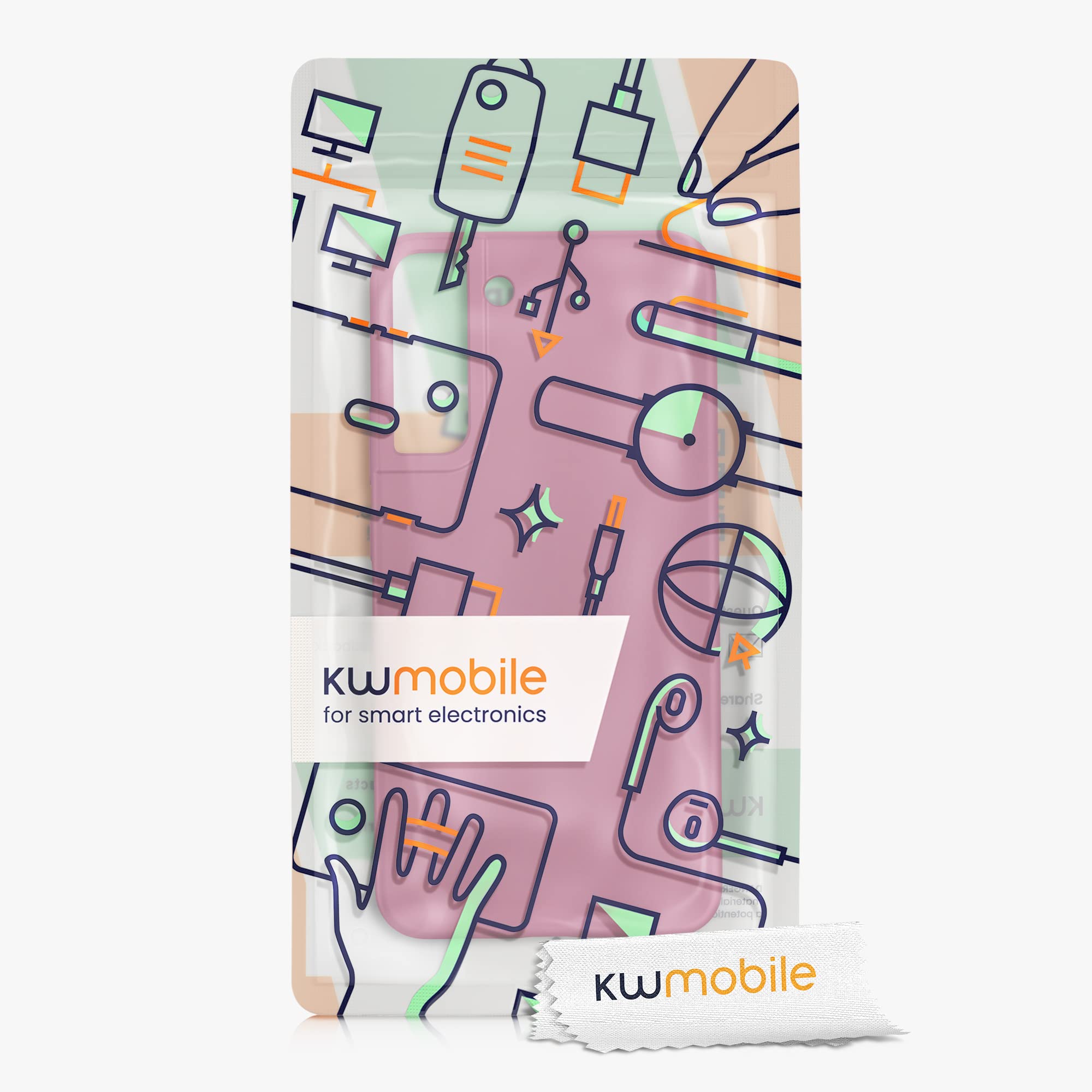 kwmobile Case for Samsung Galaxy S22 Plus Case - Soft Cover - Shockproof Silicone - Wireless Charging Dark Rose — view 7