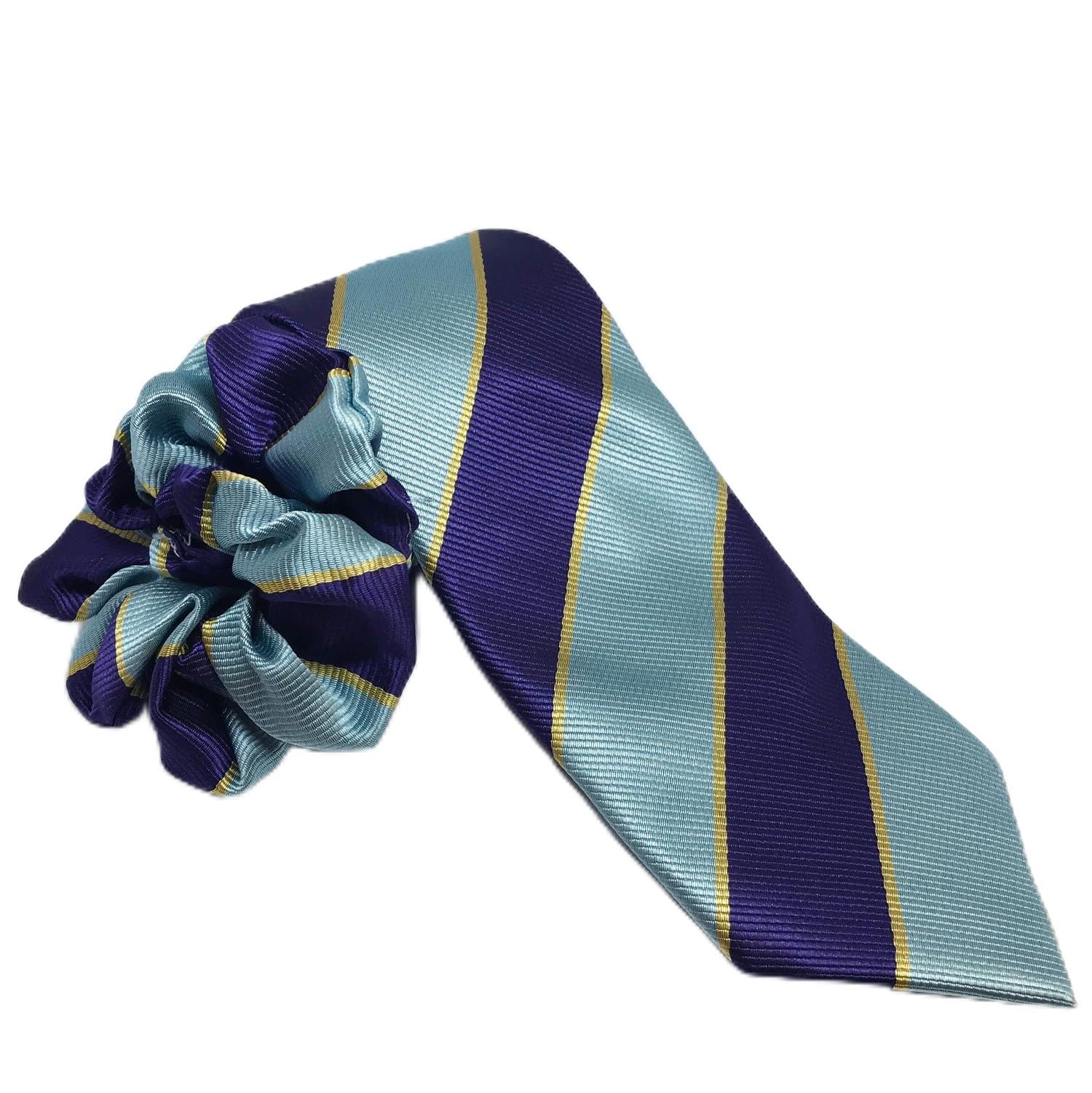 Equetech Purple/Lt Blue/Gold Junior Pc Stripe Navy// Showing Riding Tie – Children’s Equestrian Show Tie