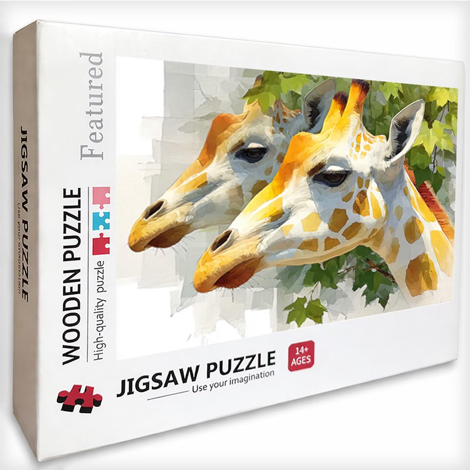 Liście puzzli 3000 sztuk dorosłych, drewniane puzzle żyrafa z pudełkiem 122 x 81 cm, pomysł na prezent dla mężczyzn i kobiet, zabawa dla dorosłych, do gier rodzinnych, gier wyzwań, wykwintne pudełko