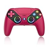 Nonbliep LED for PS5 Controller, for PS5 Slim/Pro/PC, Wireless Controller with 9 Colors RGB Light/Dual Vibration/Turbo/3.5mm Audio Jack/Speaker/Programmable for Playstation 5 Controller