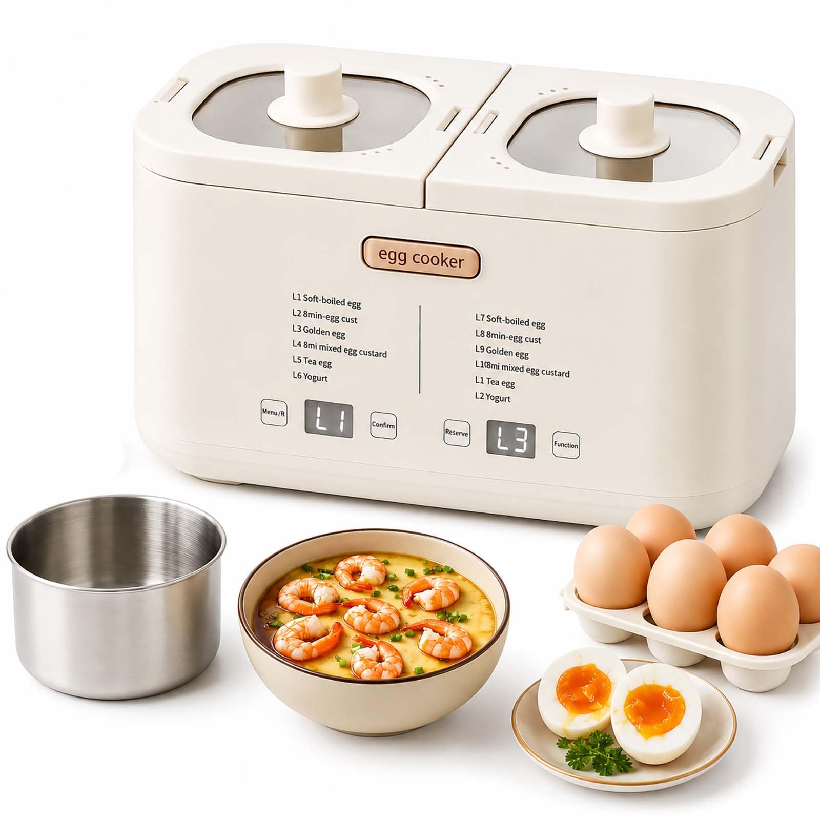Cocinador eléctrico de huevos con capacidad para 8, apagado automático
