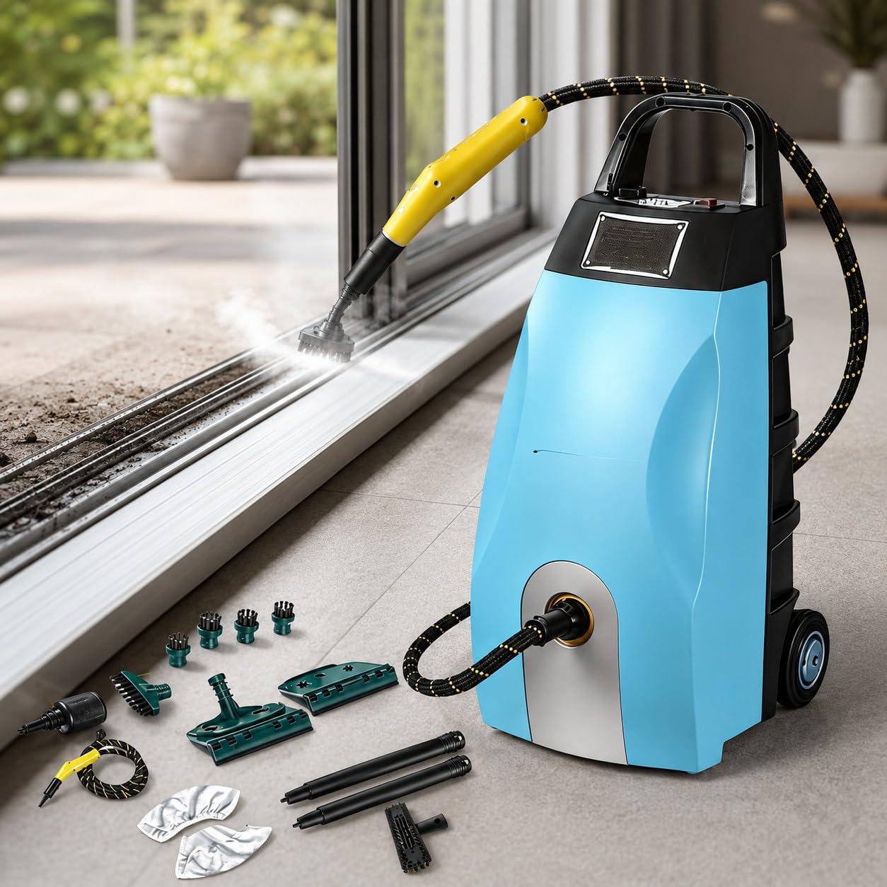 Pulitore a Vapore per Cucina 2500W, 3,5L, Pressione 5 Bar Blue
