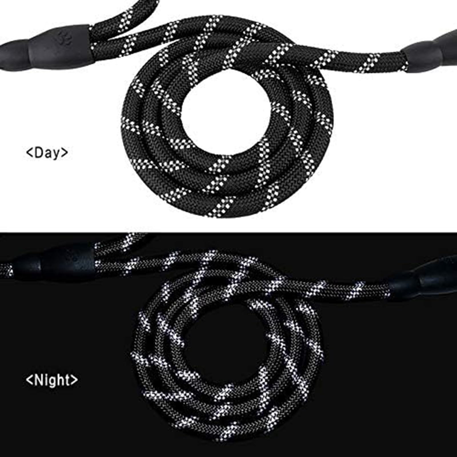 Eyeleaf Guinzaglio per Cani Taglia Grande con Impugnatura Imbottita doppio Maniglia Riflettente Guinzaglio per Cani Corda 1,5 Metri Nero