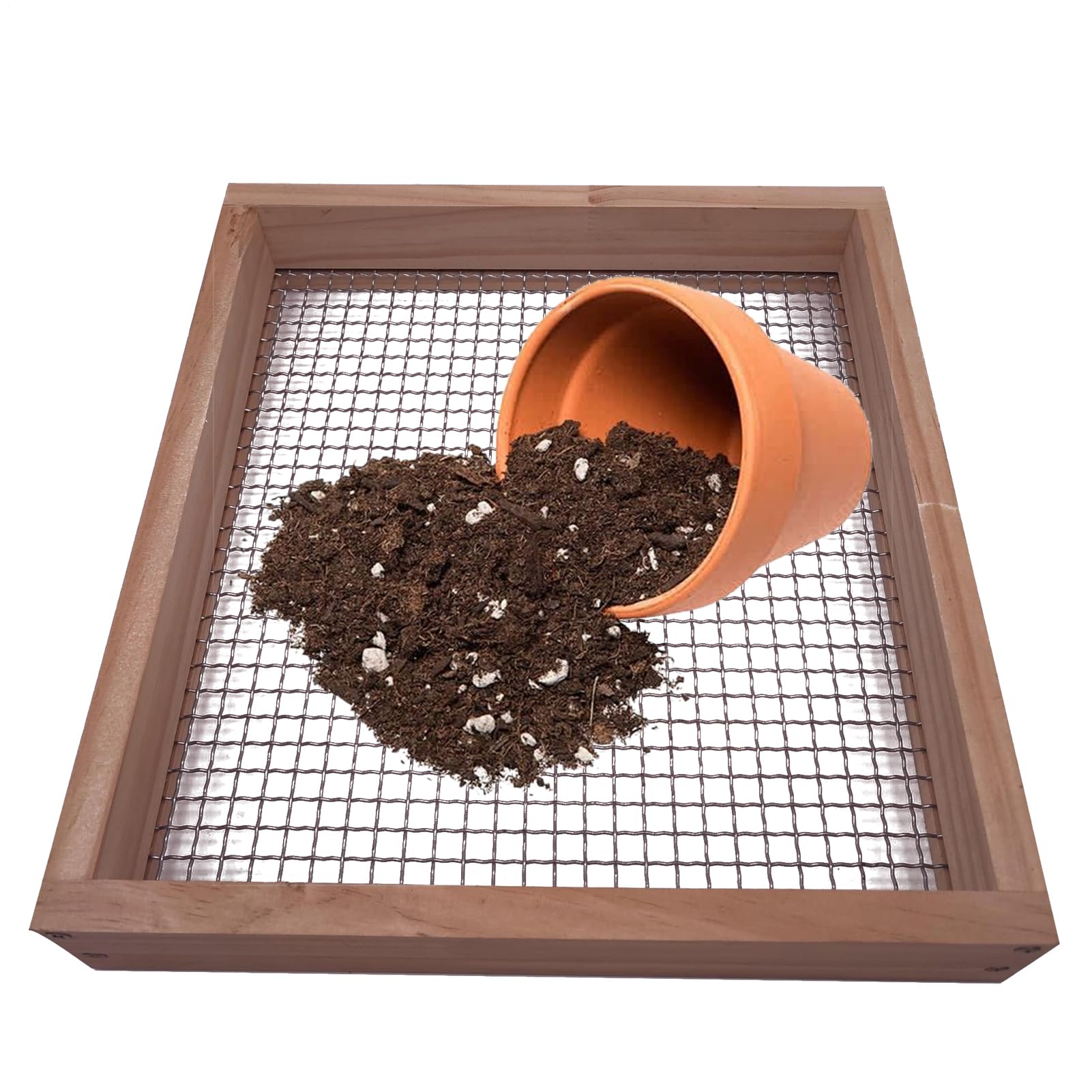 Grande setaccio del suolo - setaccio di terreno grande per rocce | Rack da setaccio da giardino manuale multifunzionale con grande capacità | 29x32.5x5cm Strumento riutilizzabile Efficiente alimentazi