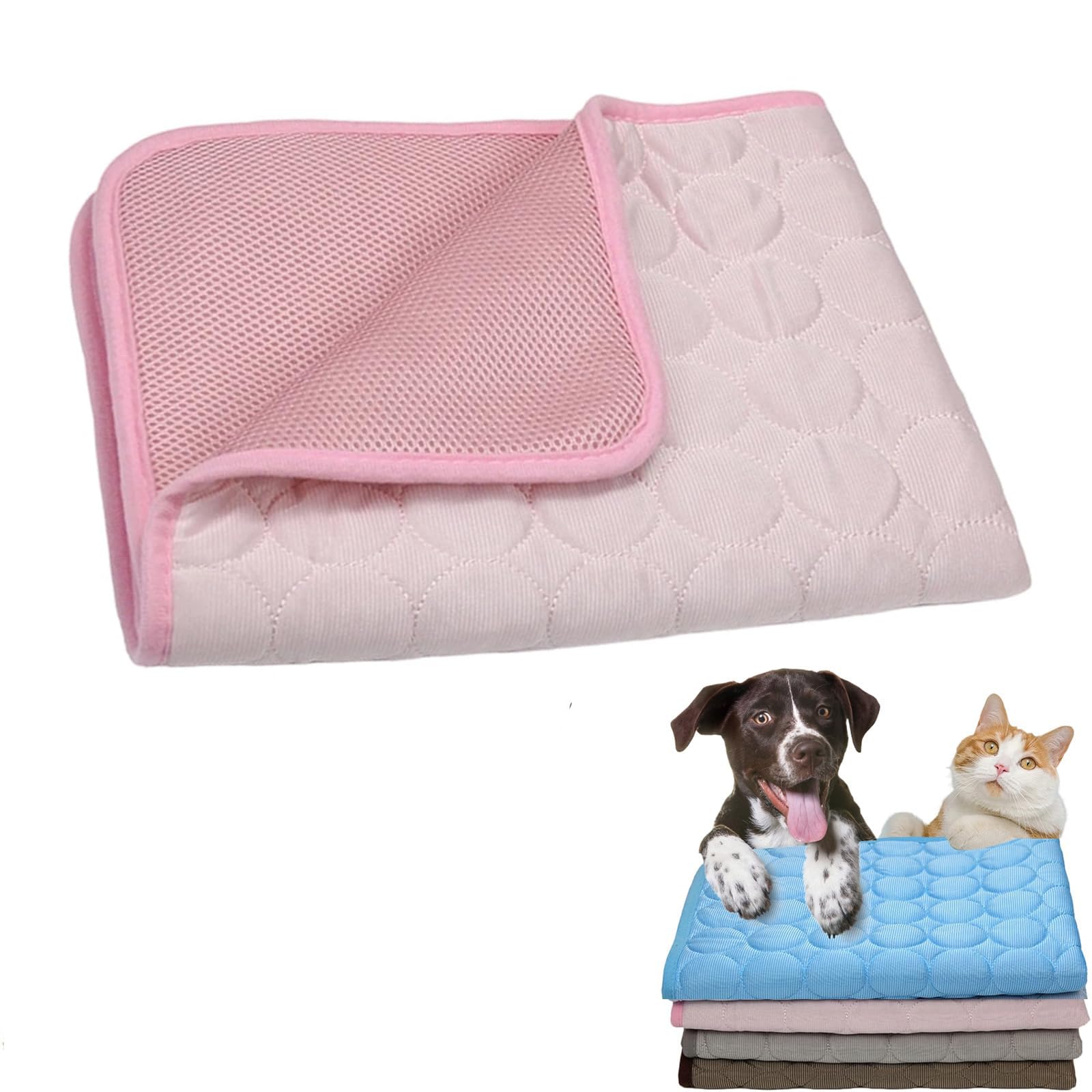 YUNTA ChillPaws Cooling Mat for dogs Reusable Dog Cool Ma(pink,S-19.7"x15.7")