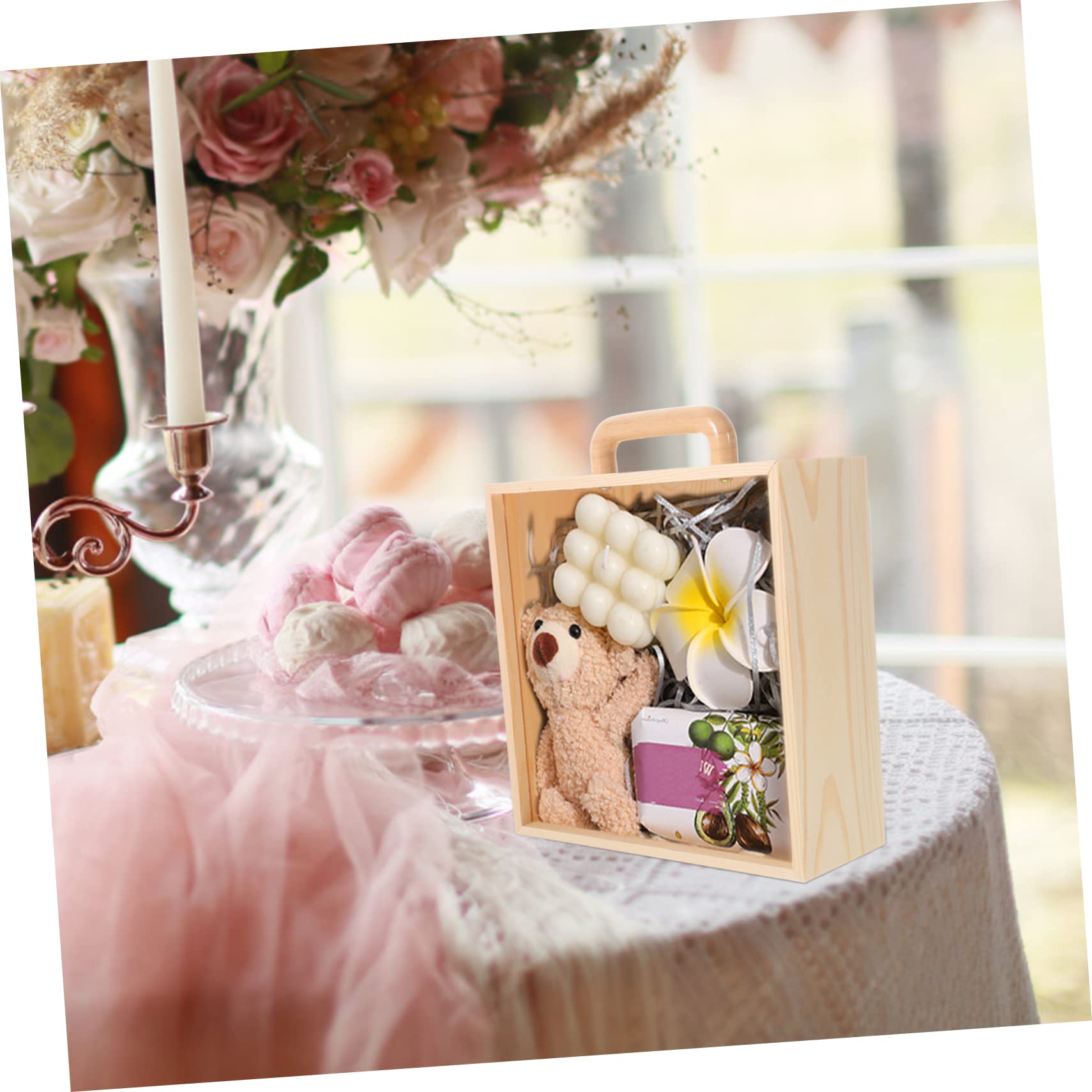 Anneome Caja De Madera Para De Boda Tapa Transparente Contenedor y Recuerdos Para De Invitados y De Honor