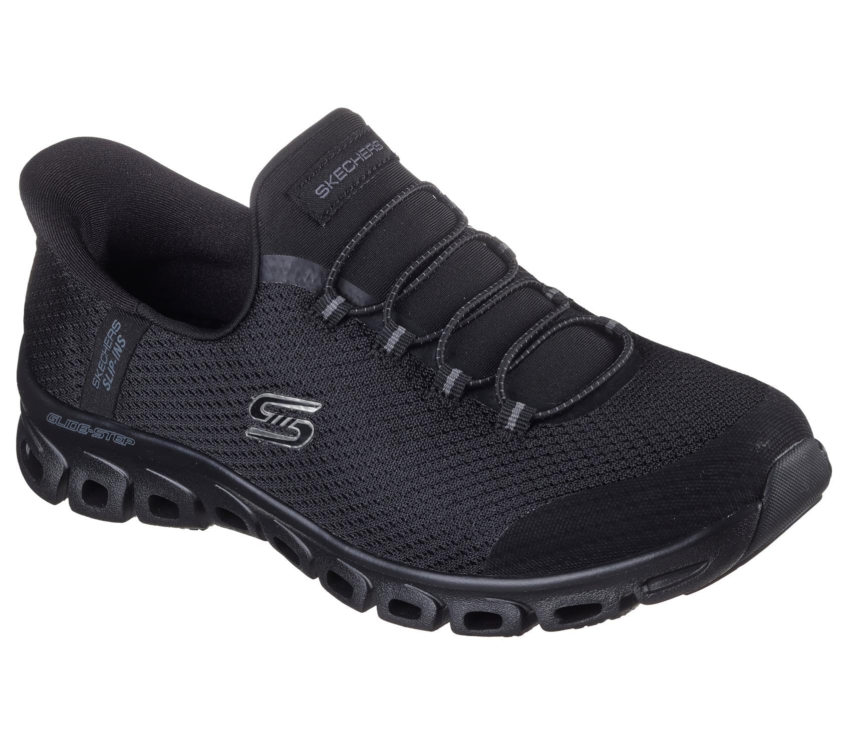 Skechers Women's Glide-Step Pursuit Slip-in Trainers, Black Mesh, 6 UK