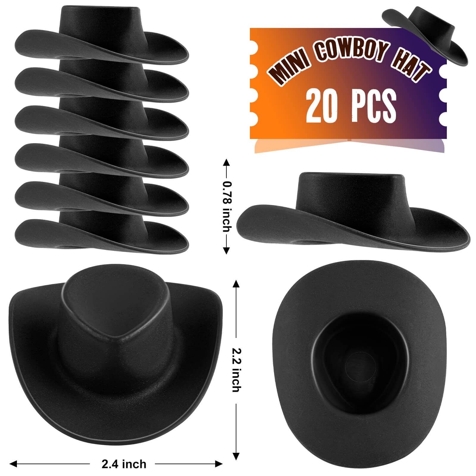 Gadpiparty Huisdecoratie 50 Stuks Plastic Cowboyhoeden Decoraties Mini