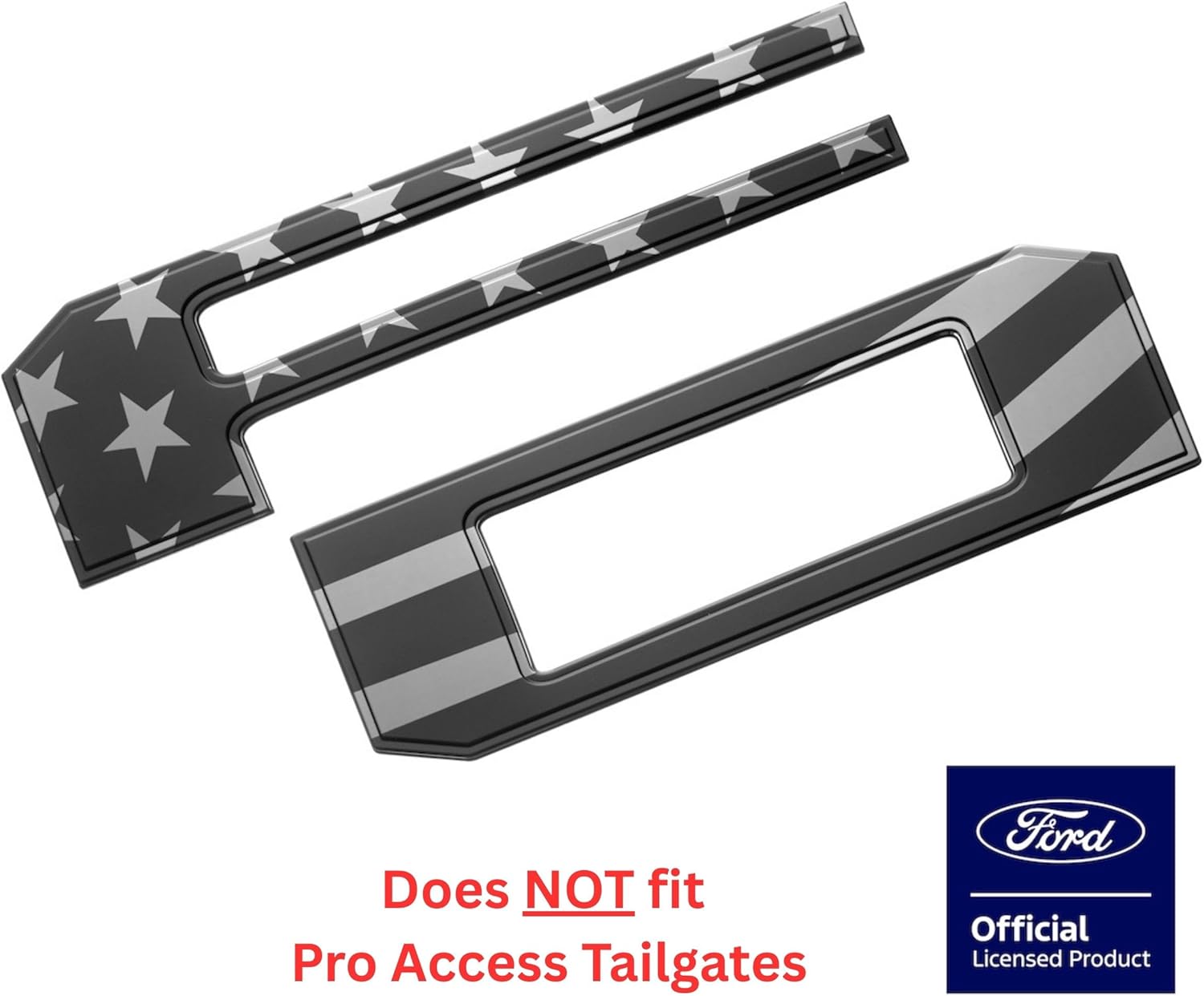 EyeCatcher Premium Tailgate Letter Insert Kit for 2021-2026 Ford F-150 (Black USA Flag)