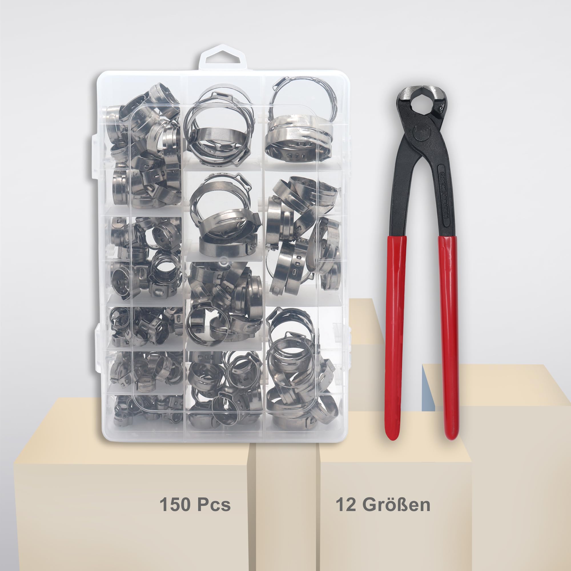 Oetiker 16700040 Stepless Ear Clamp, One Ear, 7 mm Band Width, Clamp ID Range 28.4 mm (Closed) - 31.6 mm (Open) (Pack of 10)