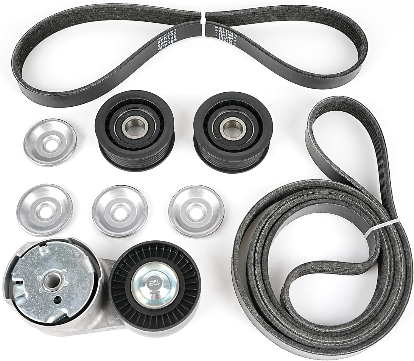 Tykick Serpentine Belt Tensioner and Idler Pulley Kit for Maserati Ghibli Levante Quattroporte S Q4 2014 2015 2016 2017 2018 2019 2020 2021 2022 3.0L V6 Replaces 278940 278950 286570 243857