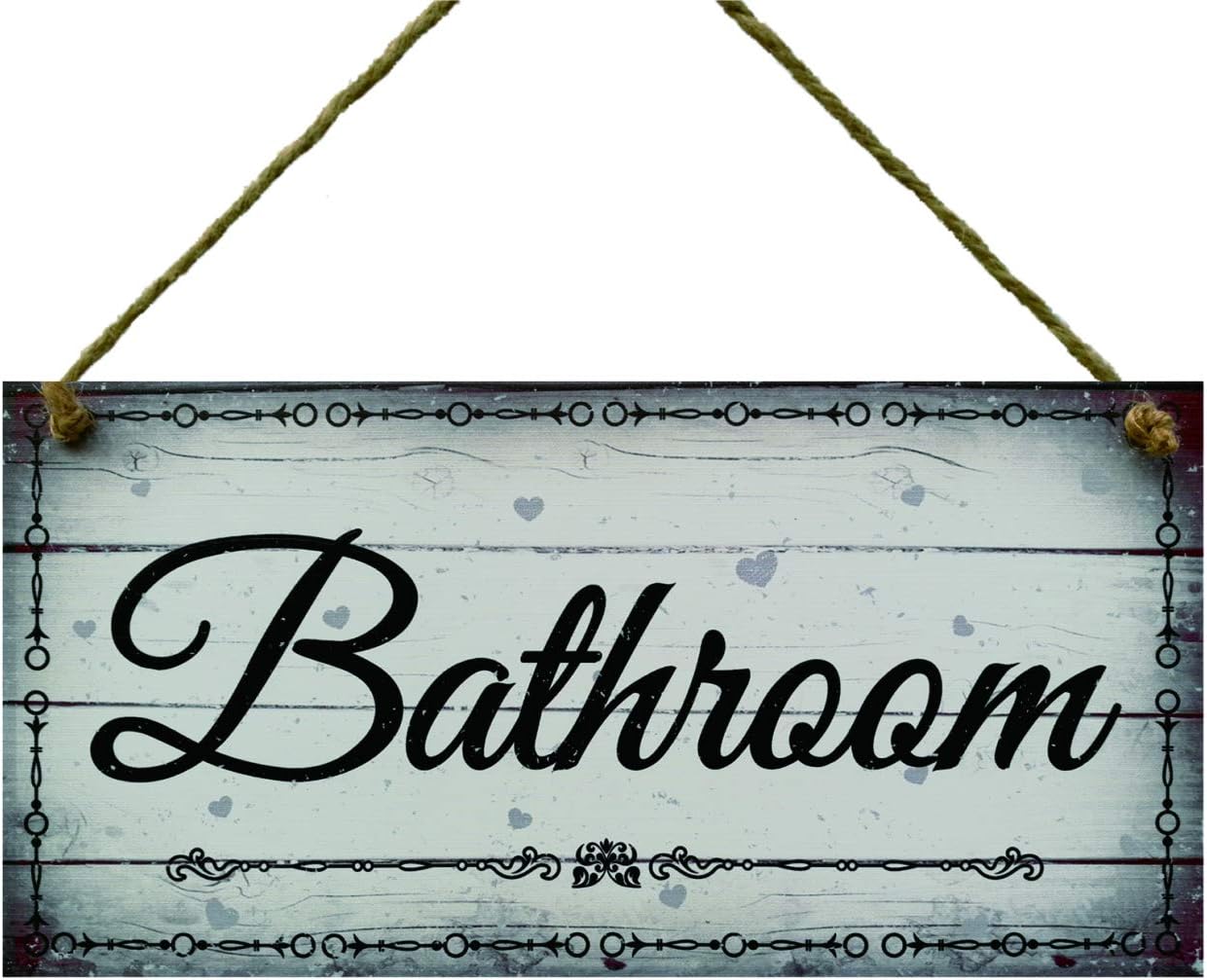 Meijiafei Bathroom Hanging Wall Art Sign Home or Office Door Decor 12.7 cm x 25.4 cm