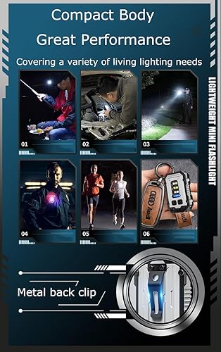 Miniatura 7 de Mini linterna potente XGPNueva versión 1200LM+ versión mejorada de batería, mini linterna potente, USB C recargable 10 modos impermeable LED flash