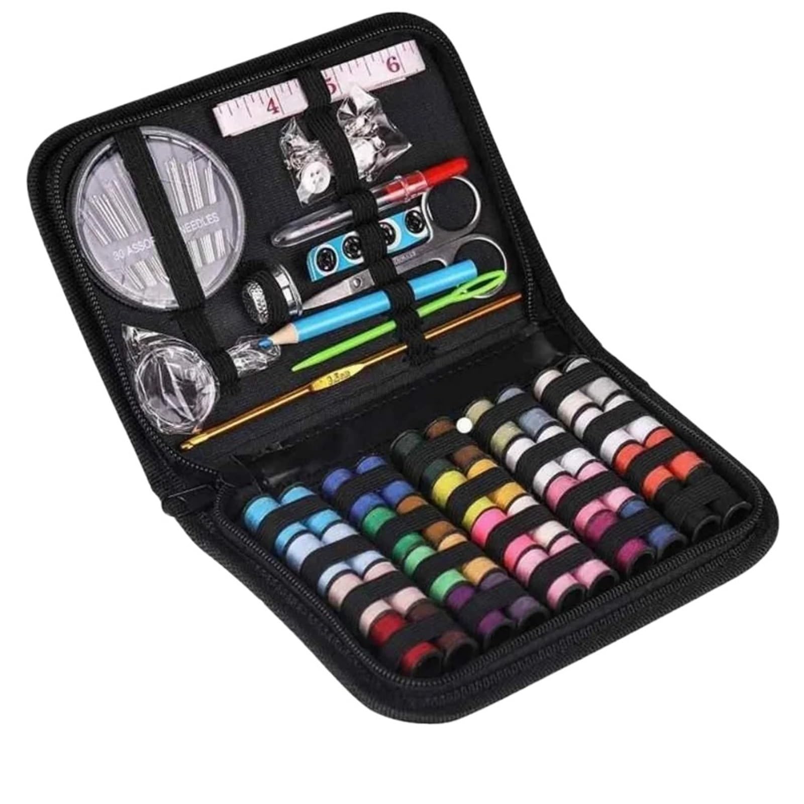 Dazhua Portable Sewing Kit with Threads, Needles, Scissors, Tape Measure, Buttons, and Storage Bag for Travel and Home Use(127pcs)