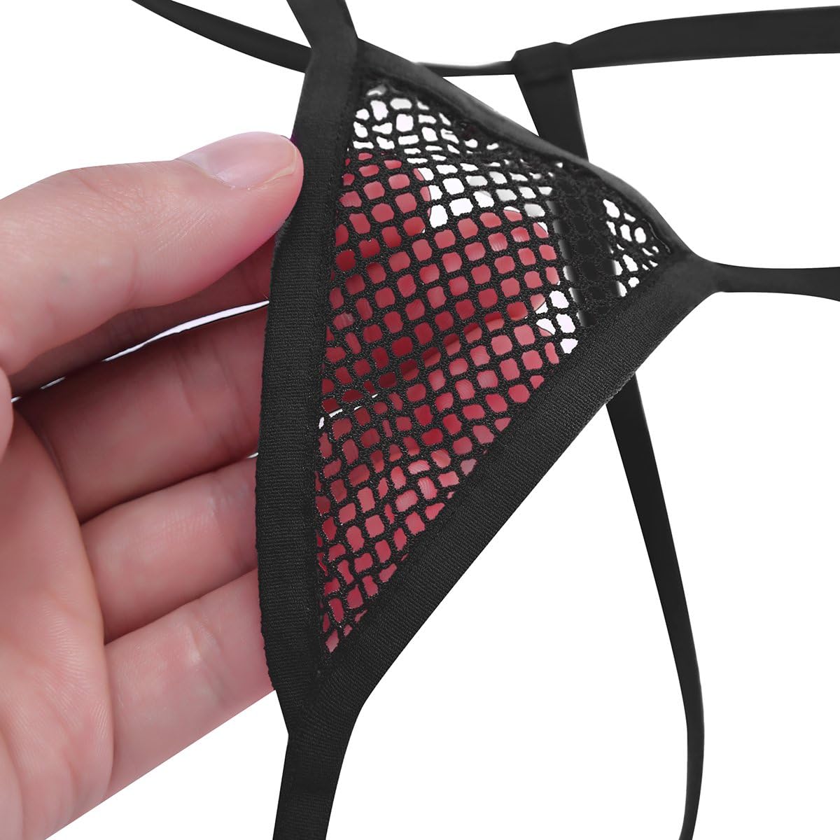Linjinx Womens Mesh Thongs Strings Transparent Mini Micro Bikini Panties Tanga T Back Underwear