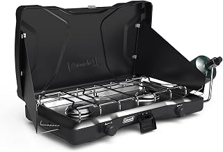Coleman Portable Camping Cooktop Triton 2-Burner Propane Stove with Adjustable Burners and Wind Guards