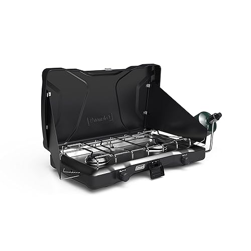 Triton 2-Burner Propane Stove, Portable Camping Cooktop with 2 Adjustable