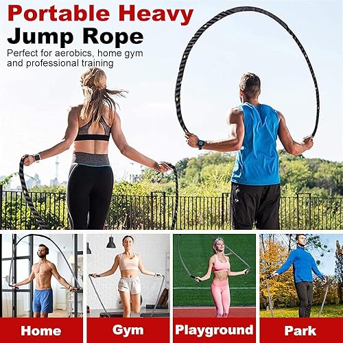 Miniatura 6 de Weighted Jump Rope for Men and Women, 2.8lb Adult Heavy Skipping Rope, Jumprope for Fitness,Workout Equipment, Fitness Equipment for Home Gym