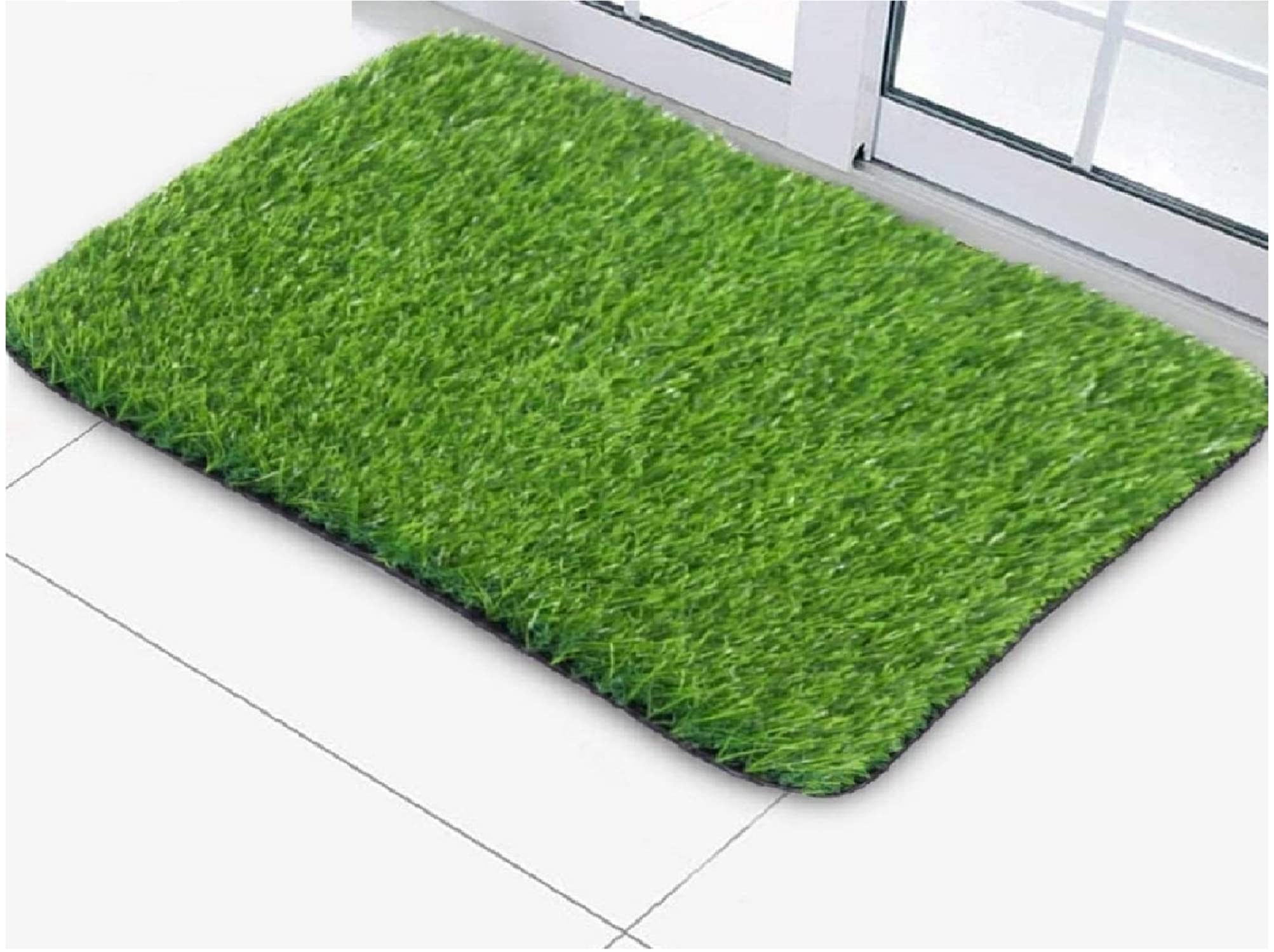 SANUSHAA 45mm Artificial Grass Mat for Balcony | Green Lawn Floor Carpet for Outdoor and Indoor | Living Room Grass Doormat Items (Green, 2X4 Ft)