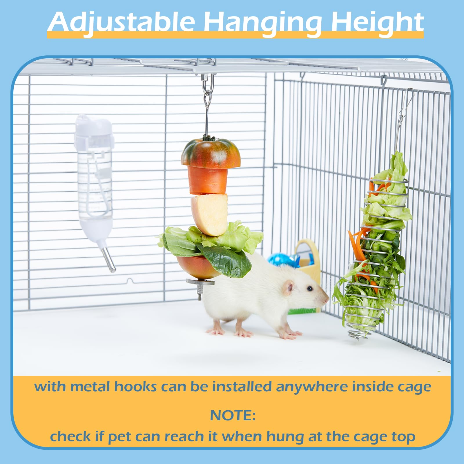 4-Piece Wooden & Stainless Steel Foraging Toy Set - Interactive Bird and Rat Enrichment Puzzles for Parakeets, Conures and Small Rodents - image 7