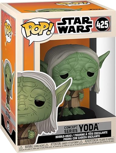 Miniatura 6 de POP Star Wars: Ralph McQuarrie Concept - Yoda Funko Pop! Figura de vinilo (incluye funda protectora compatible con caja pop box), multicolor, 3.75