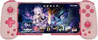 Controle de telefone sem fio para iPhone/Android, controle de jogo móvel com joystick Hall, adequado para jogos Xbox Cloud, PS Remote Play, Steam Link, Call of Duty e mais - rosa