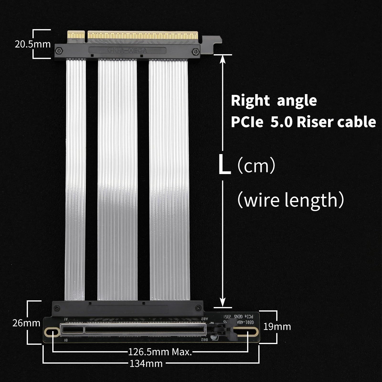 PCIe X16 GEN5 Riser kabel z pionowym uchwytem GPU PCIe 5.0 dla Future RTX5090 (biały wspornik)