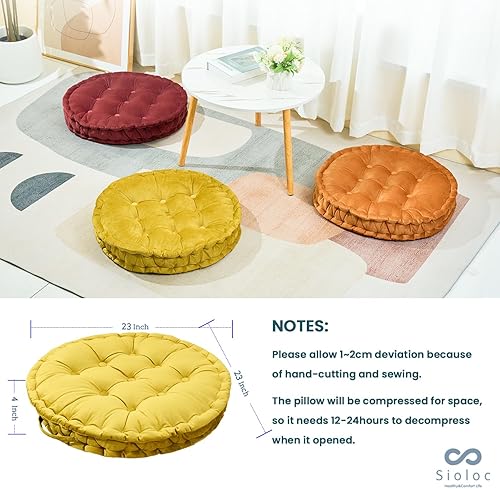 Miniatura 4 de Sioloc Almohada de suelo, almohada cuadrada de meditación para sentarse en el suelo, cojín grueso sólido para asiento de asiento cojín trasero para