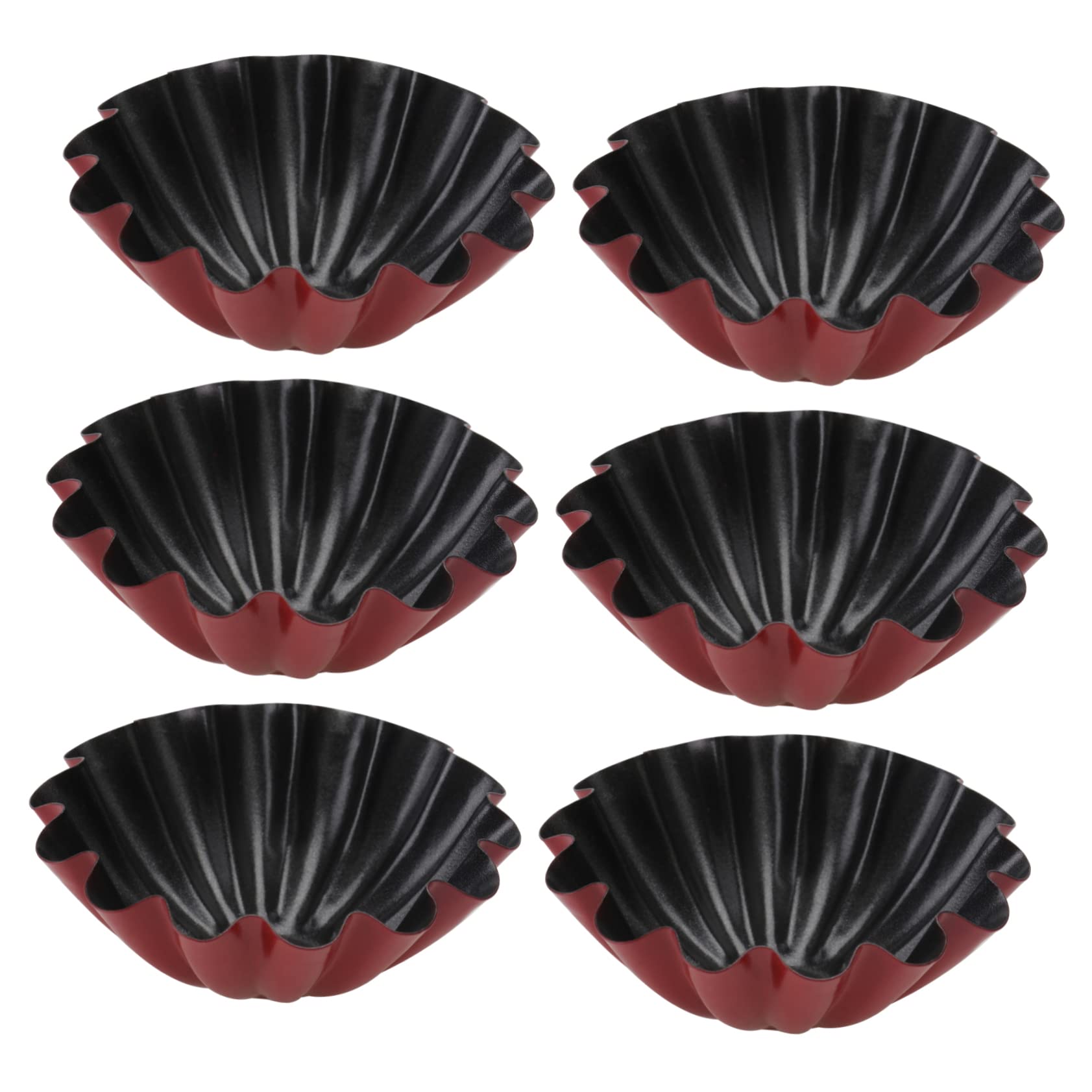 OFFSCH 6Pcs Non Stick Stainless Steel Egg Tart Mold Baking Tool for Desserts for Parties and Home Baking