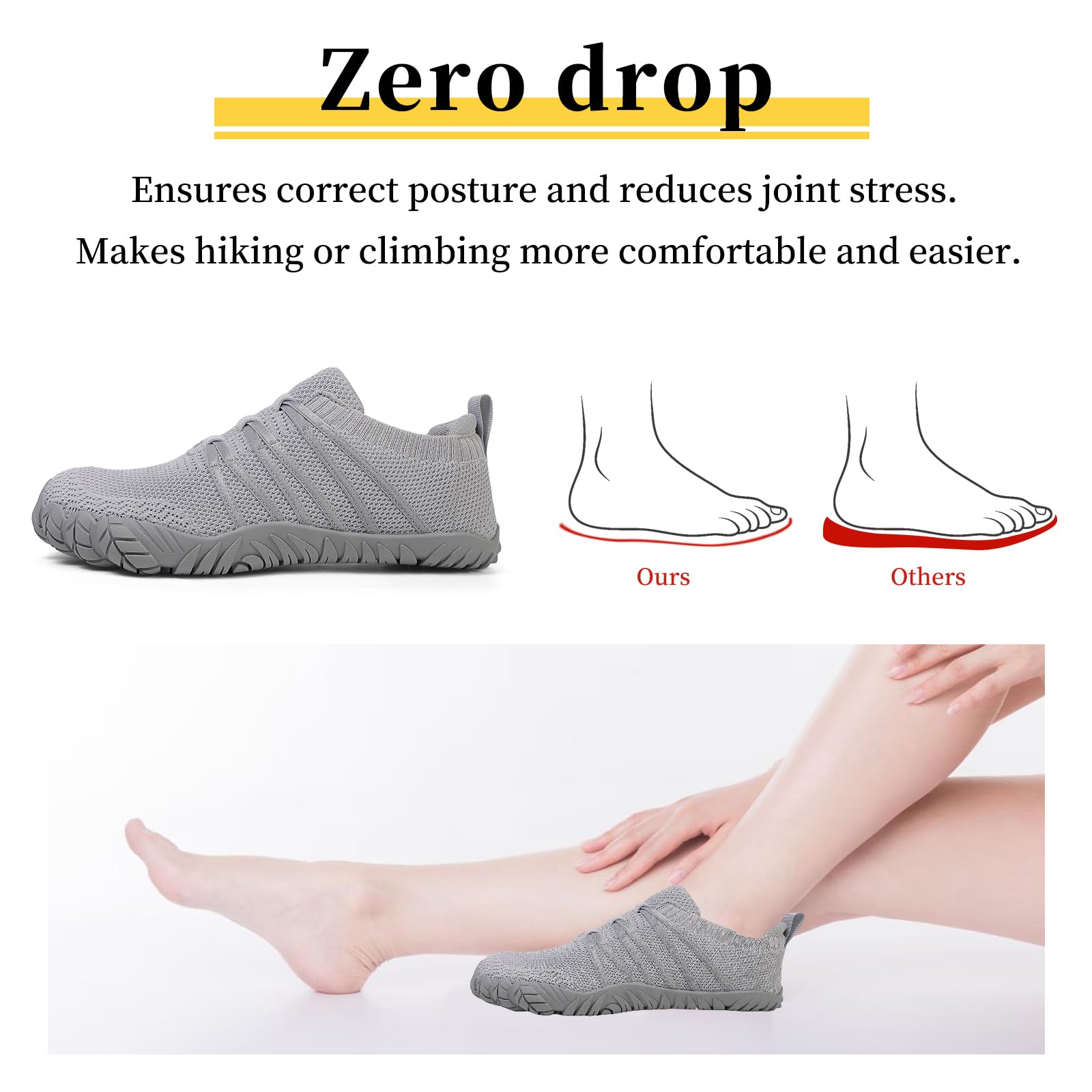 Barfußschuhe Damen Herren Breite Barfuss Schuhe Laufschuhe Zero-Drop Sohlen Zehenschuhe Traillaufschuhe Leichte Atmungsaktiv Fitnessschuhe Komfort rutschfest Straßenlaufschuhe Unisex 36-46EU