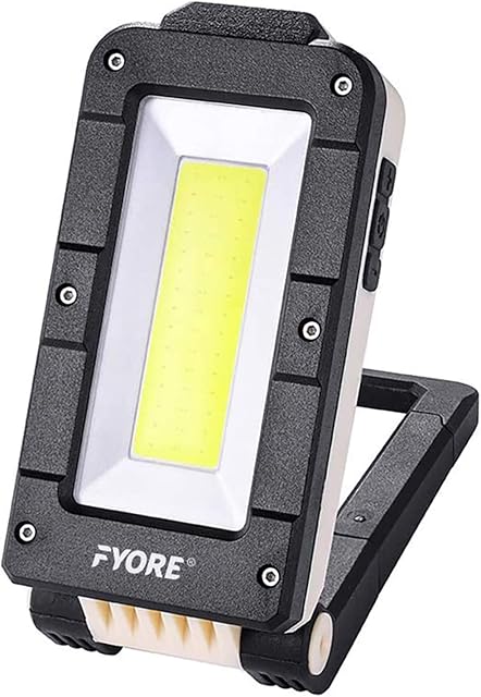 Fyore Work Light COB LED Inspection Lamp Waterproof Torch Work Light Portable Rechargeable Flashlight with Magnetic Base and Hook for Repair, Workshop, Emergency Use