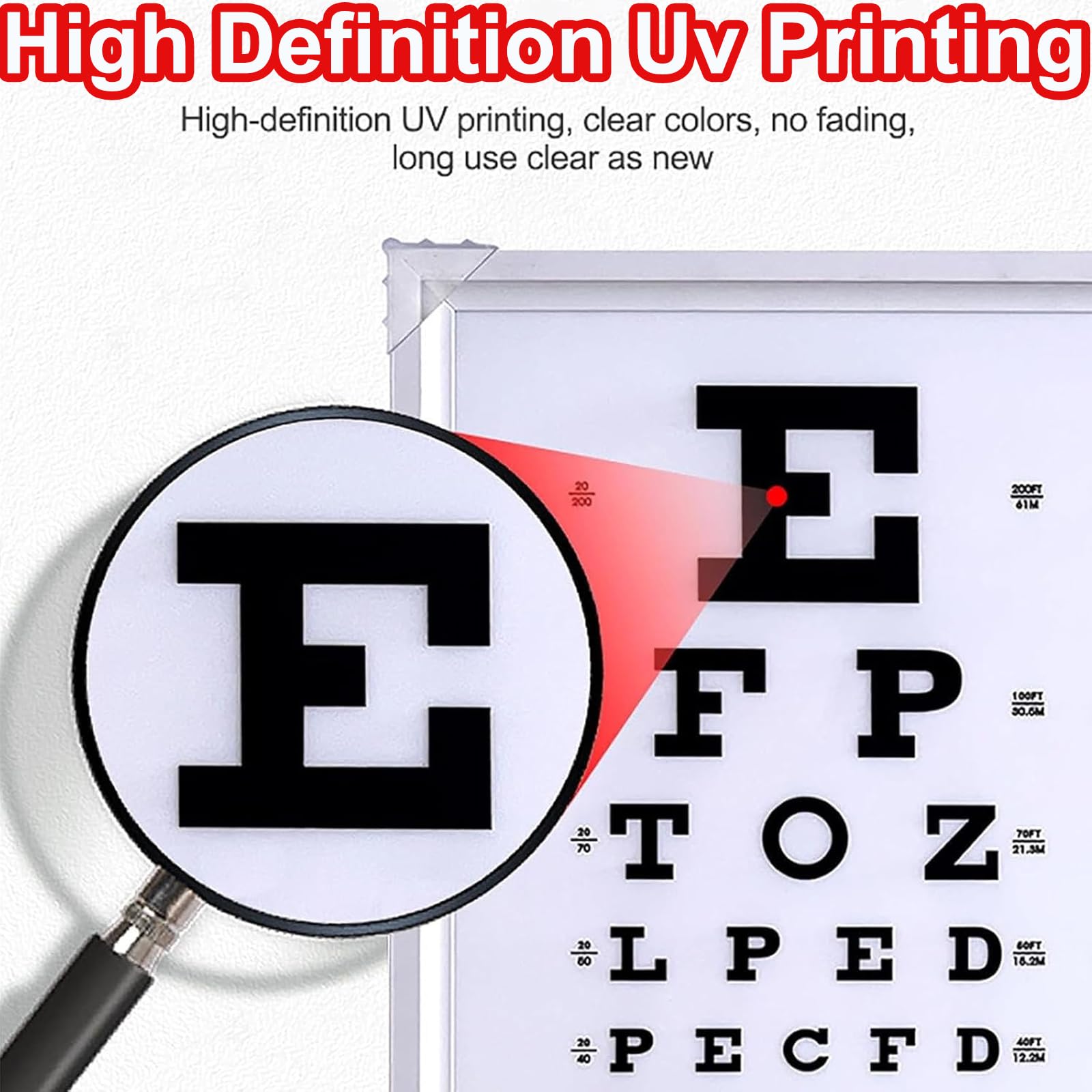 Tavola per Test della Vista Antiriflesso E Resistente allo Sbiadimento, Tavolo Luminoso a LED, Misurazione della Distanza di 2,5 M, Lega di Alluminio, per Studi Medici, Scuole E Casa